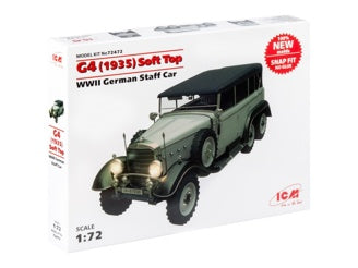 ICM G4 (1935) Soft Top, WWII German Staff Car, Snap Fit