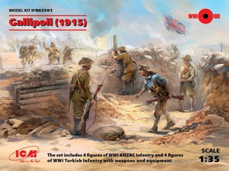 ICM Gallipoli (1915) ANZAC & Turkish Infantry 8 Figures