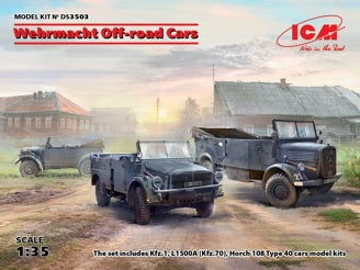 ICM Wehrmacht Off-Road Cars, Kfz.1, Horch 108 Typ 40, L1500A (Set of 3)