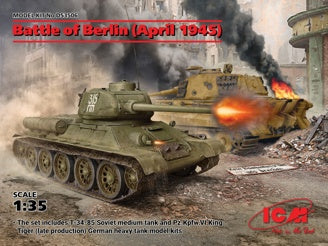 ICM Battle of Berlin Set (April 1945) with T-34-85 & King Tiger Tanks