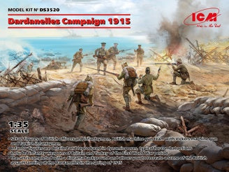 ICM Dardanelles Campaign 1915 (WWI British Infantry, WWI British Vickers MG Crew, WWI Turkish Infantry)