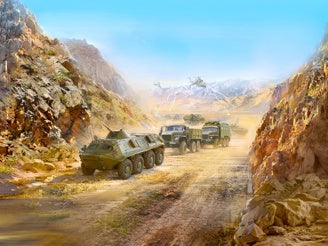 ICM Afghan Motorcade (1979-1989) URAL-375D, URAL-375A, ATZ-5-375, BTR-60PB (Set of 3)