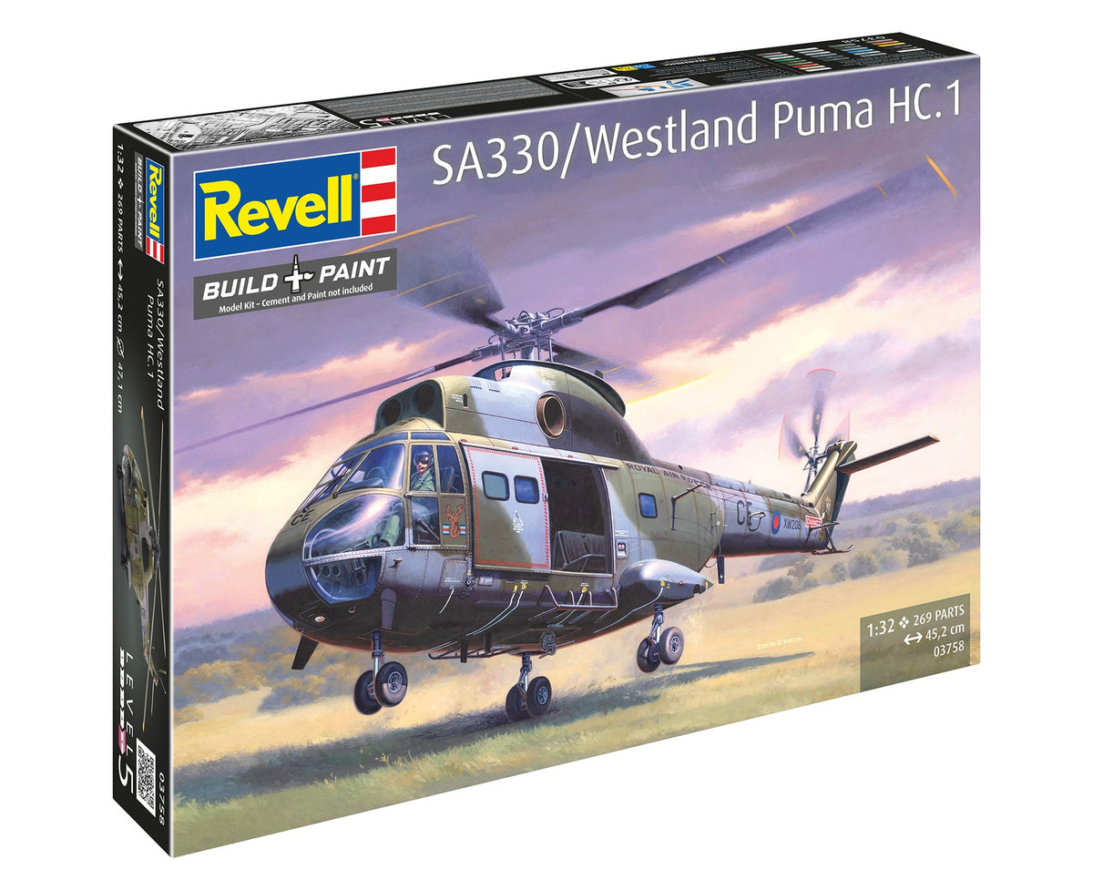 SA330/Westland Puma HC.1 Revell Classics Kit (1:32 Scale)