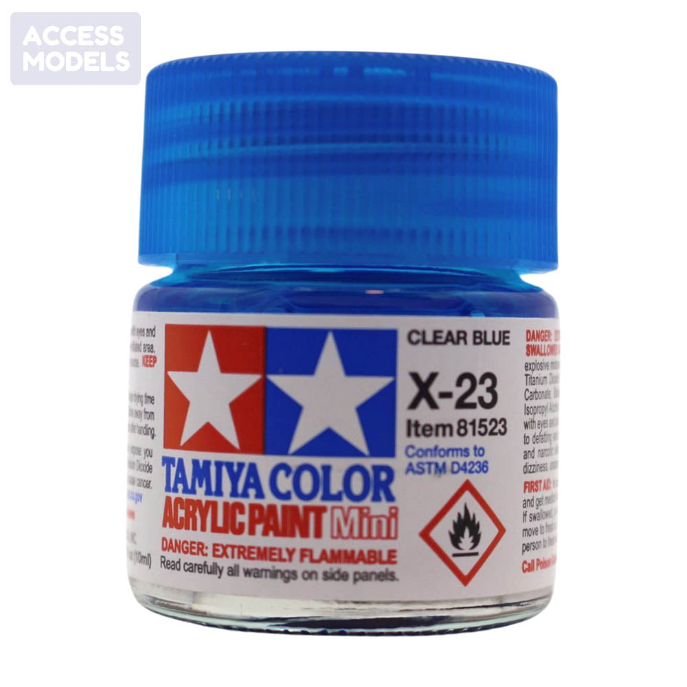 Tamiya Acrylic Paints 10Ml X23 Clear Blue