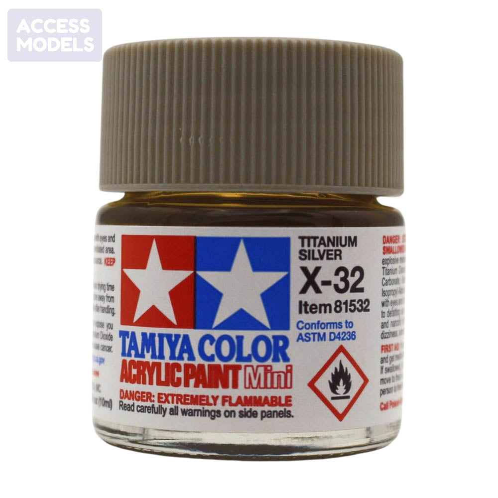 Tamiya Acrylic Paints 10Ml X32 Titanium Sliver