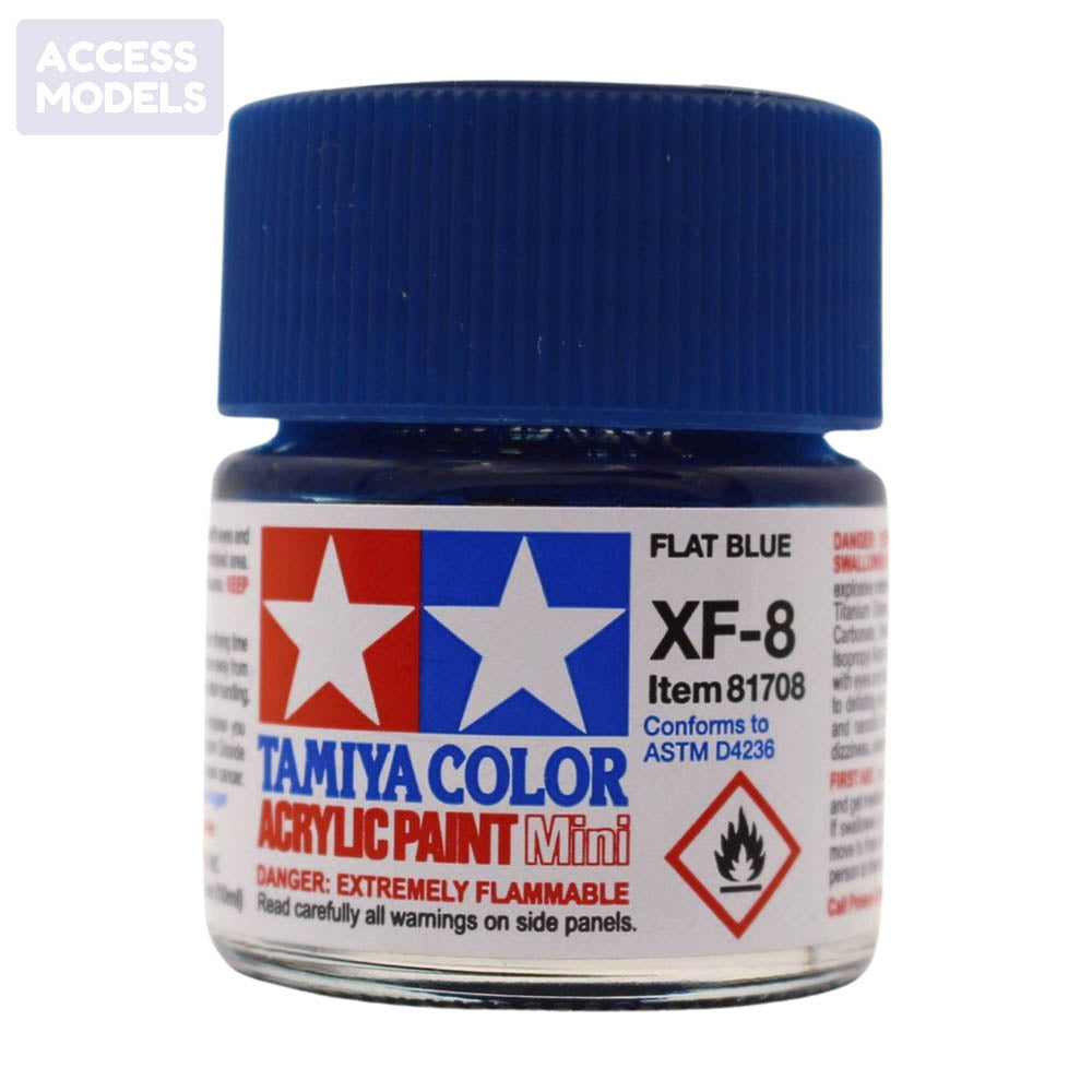Tamiya Acrylic Paints 10Ml Xf8 Flat Blue