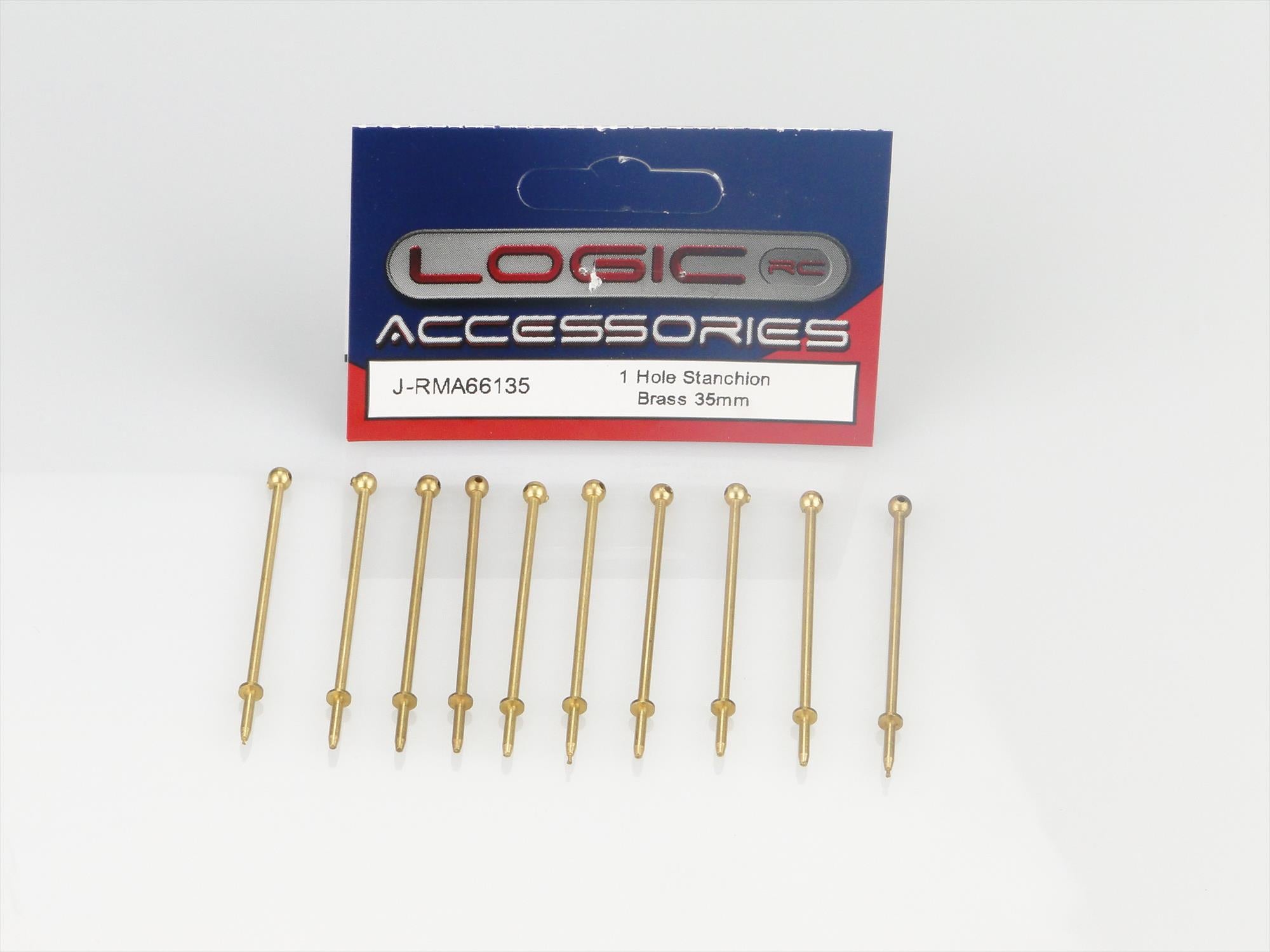 1 Hole Stanchion, Brass 35mm (Pk10)