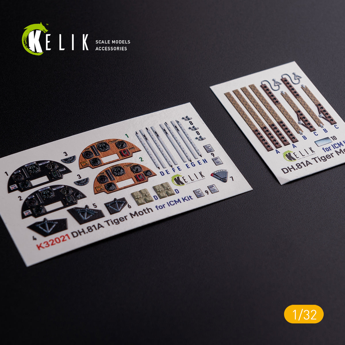 de Havilland DH.82A Tiger Moth - Interior 3D Decal (designed to be used with ICM kits) 1