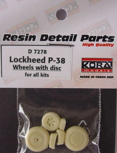 Wheels with disc for Lockheed P-38 (designed to be used with all kits)