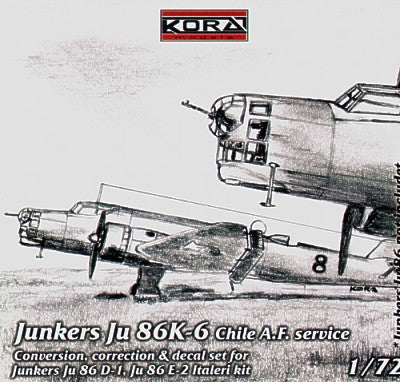 Junkers Ju-86K-6 Chile A.F Service (designed to be used with Italeri kits)