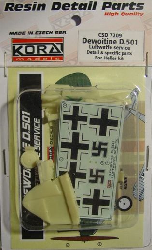 Dewoitine D.501 Detail set & decal (Luftwaffe) (designed to be used with Heller kits)