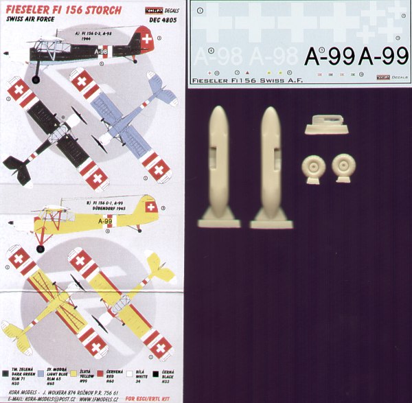 Fieseler Fi-156C-3 'Storch' (Swiss Air Force) with skis and wheels (designed to be used with Esci and Tamiya kits)