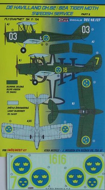 de Havilland DH.82/DH.82A Tiger Moth (Swedish Service) (designed to be used with SMER and now can be used with Airfix 2019 release kits) Pt.II
