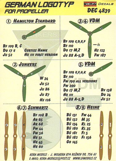 Luftwaffe/German WWII propeller manufacturer logo's