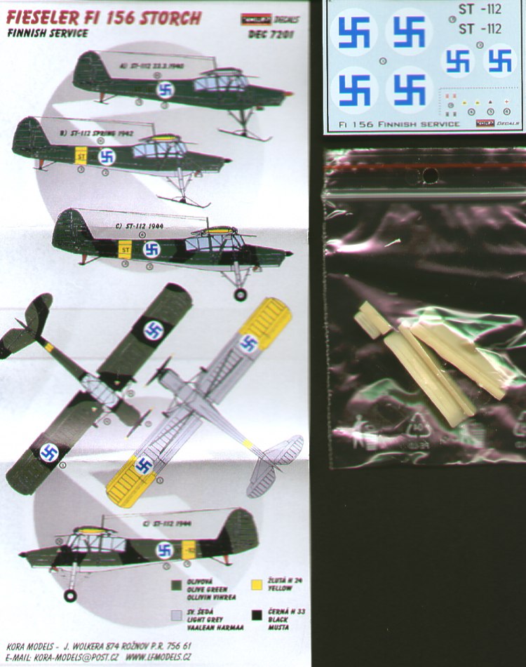 Fieseler Fi-156C-3 'Storch' in Finnish service. Includes resin parts (designed to be used with Academy, Heller and SMER kits)