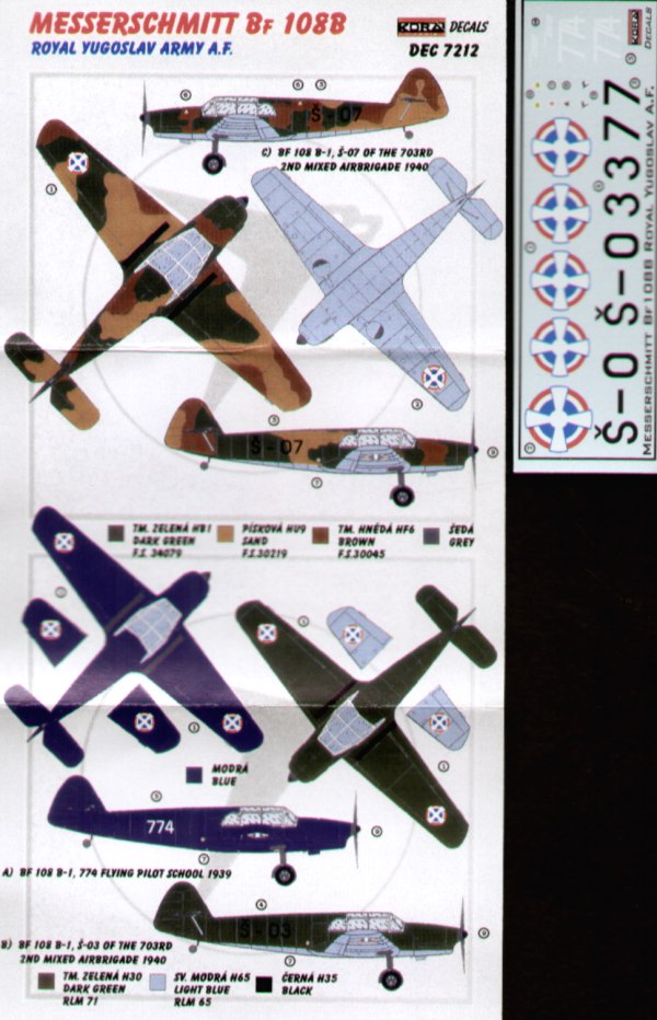 Messerschmitt Bf-108B (3) Royal Yugoslav Army with resin detail parts