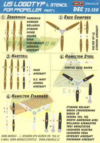 U.S. WWII propeller manufacturer logo's and stencils Part IIncludes...1, Sensenich2, Erco Compreg3, Hartzell4, Hamilton Steel5, Hamilton Standard