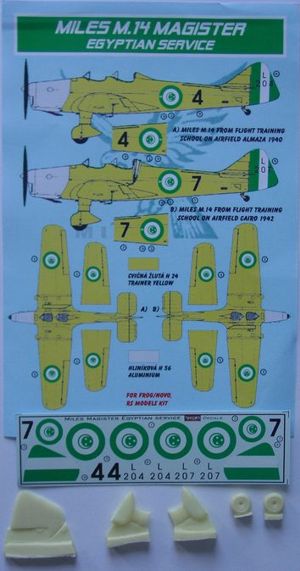 Miles M.14 Magister (Egyptian Service) (designed to be used with Frog/Novo and RS Models kits)