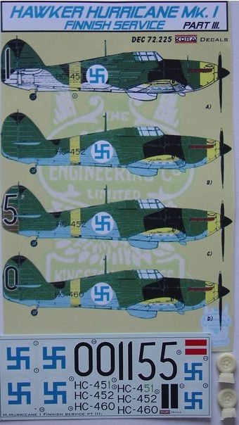 Hawker Hurricane Mk.I Finnish Pt.III (designed to be used with Sword, AZ Model, Revell, Airfix and Hasegawa kits)