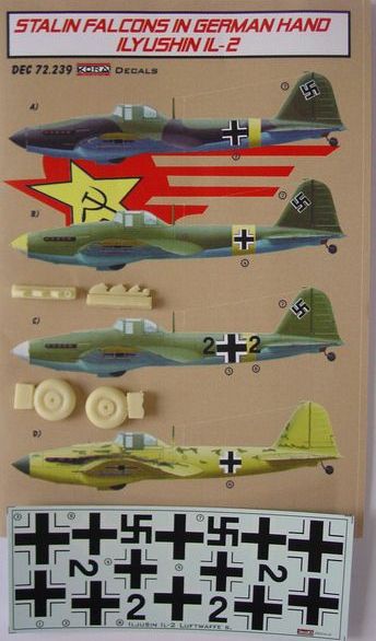 Stalin Falcons in German Hands Ilyushin IL-2 (Luftwaffe service) (designed to be used with Smer, Mikro 72, Toko and Dakoplast kits)