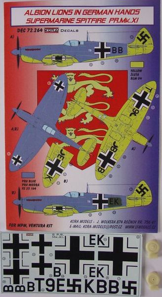Albion lions in German hands Supermarine Spitfire PR Mk.XI (Luftwaffe) (designed to be used with MPM and Ventura kits)