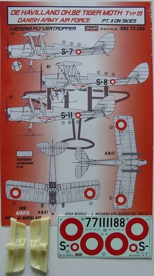 de Havilland DH.82A Tiger Moth Typ IS Danish Army Air Force on skis (designed to be used with Airfix, Pavla Models and AZ Model kits)