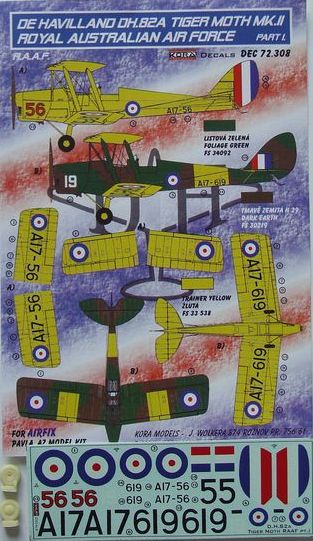de Havilland DH.82A Tiger Moth Mk.II RAAF Part 1 (designed to be used with Airfix, Pavla Models and AZ Model kits)