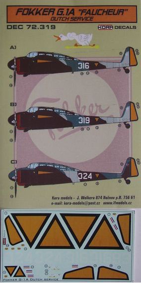 Fokker G.1A 'Faucheur' Dutch (designed to be used with MPM kits)