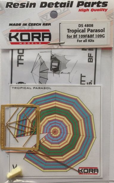 Tropical Parasol for all Messerschmitt Bf-109F/Bf-109G kits (etched umberella parts, paper canopy, resin fittings)