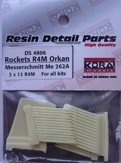 R4M Orkan with racks for Messerschmitt Me-262A 2x 12 rockets (designed to be used with Cyber-Hobby, Dragon, Hobby Boss, Italeri, Revell, Tamiya and Trimaster kits)