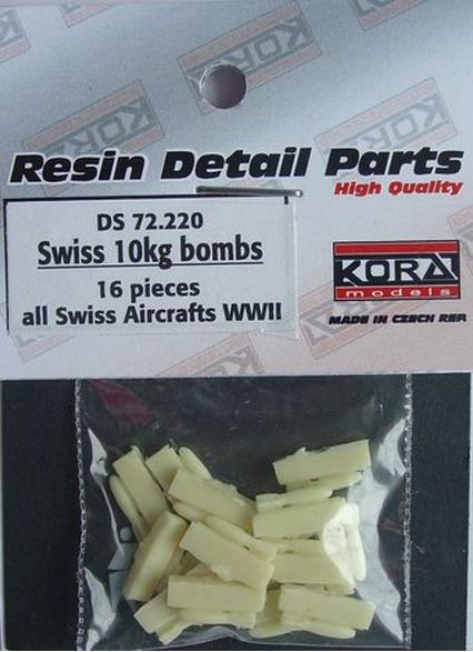 Swiss 10kg bombs (16 pcs.) For all Swiss Aircraft WWII