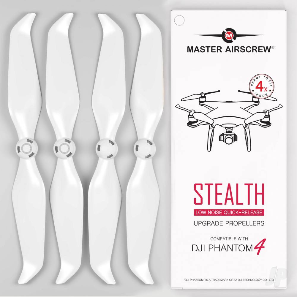 Master Airscrew MR-PH Stealth 9.5x5.7 Prop Set x4 White for DJI PHANTOM 4 - MASPHS9557SW4 1