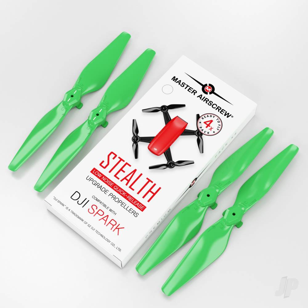 Master Airscrew 4.7x2.9 DJI Spark STEALTH Upgrade Propeller Set, 4x Green MASSP04729SG4 1