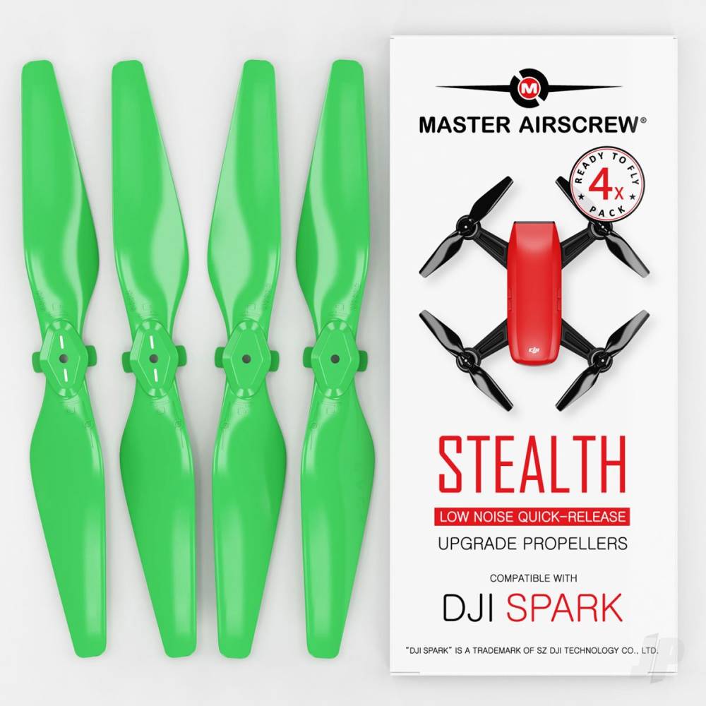 Master Airscrew 4.7x2.9 DJI Spark STEALTH Upgrade Propeller Set, 4x Green MASSP04729SG4 Main