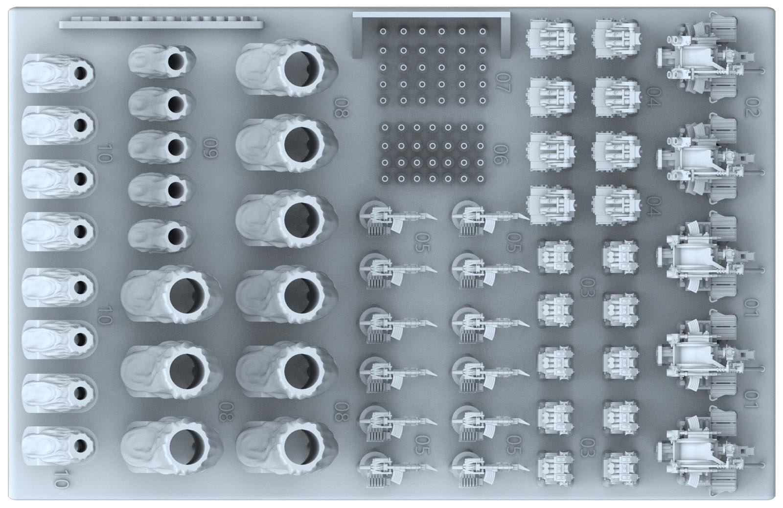 DKM Scharnhorst model kit parts layout including detailed weapon and accessory components.