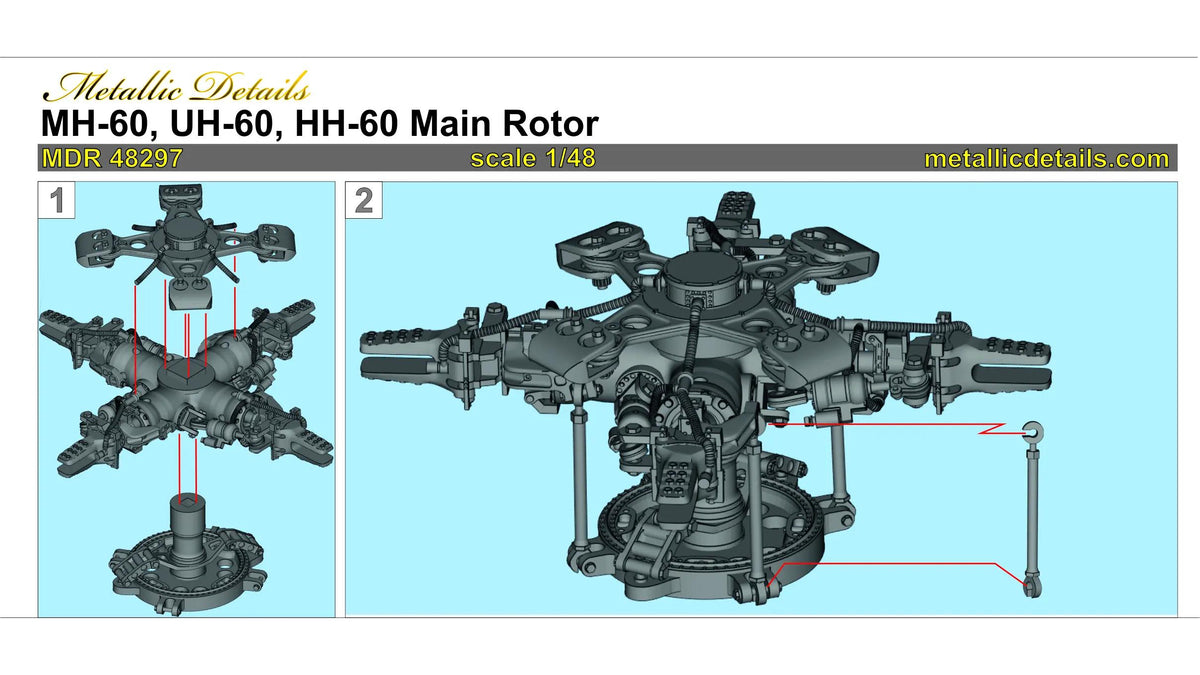 Sikorsky MH-60, UH-60, HH-60 Main rotor (designed to be used with ICM UA UK kits)