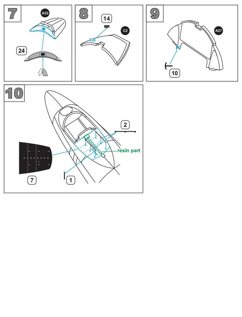 Grumman F9F-2 Panther. Interior (designed to be used with Trumpeter kits)