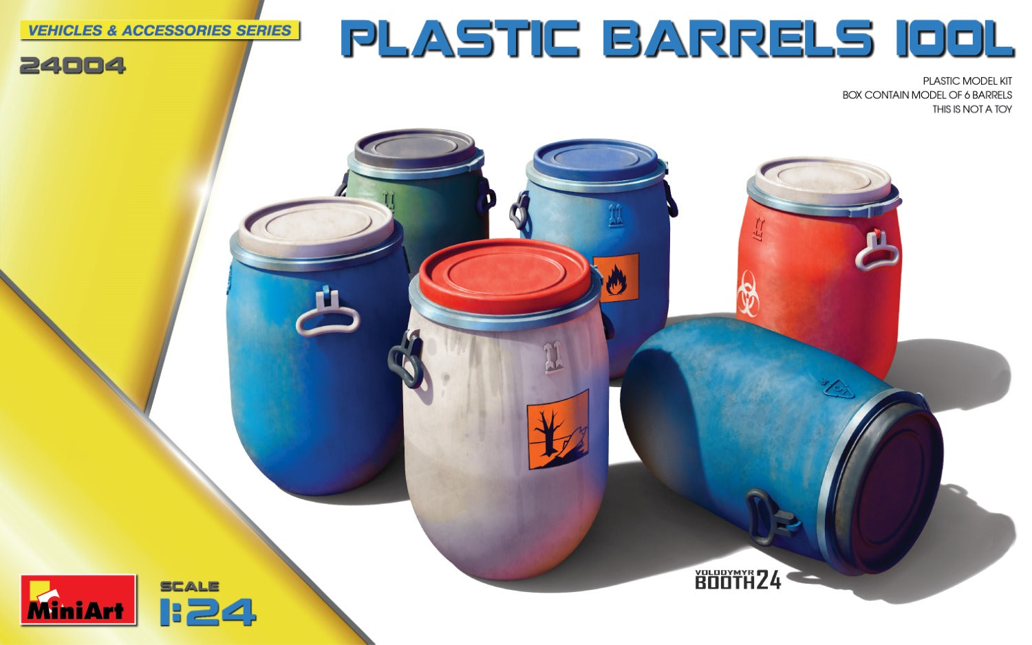 Miniart 1/24 Plastic Barrels 100L MIN24004