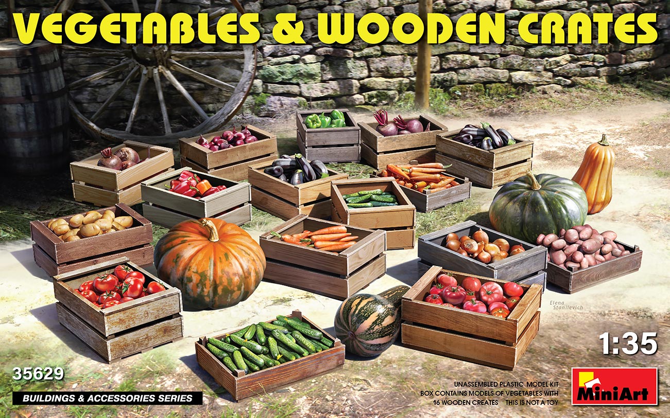 Miniart 1:35 - Vegtables & Wooden Crates