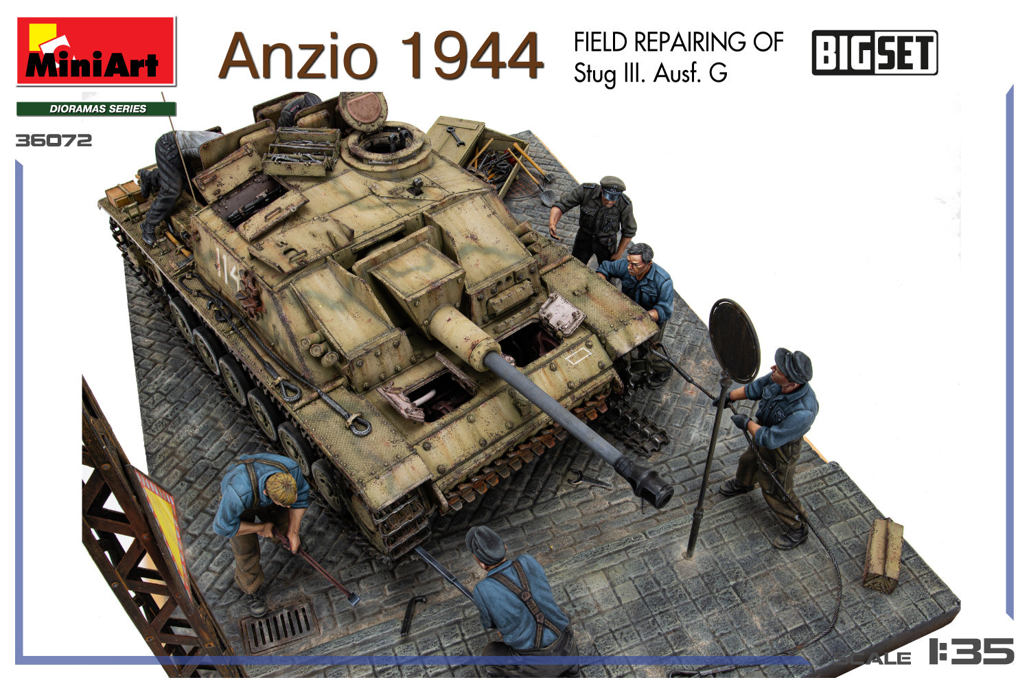Miniart 1:35 - Anzio 1944, Field Repair, Stug III BigSet