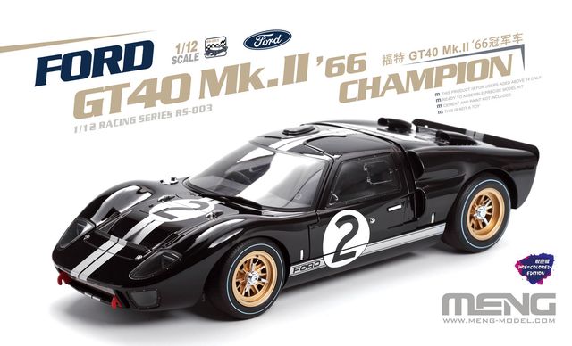 Meng Model 1:12 - Ford GT40 Mk II '66 Champ (Pre-Color)