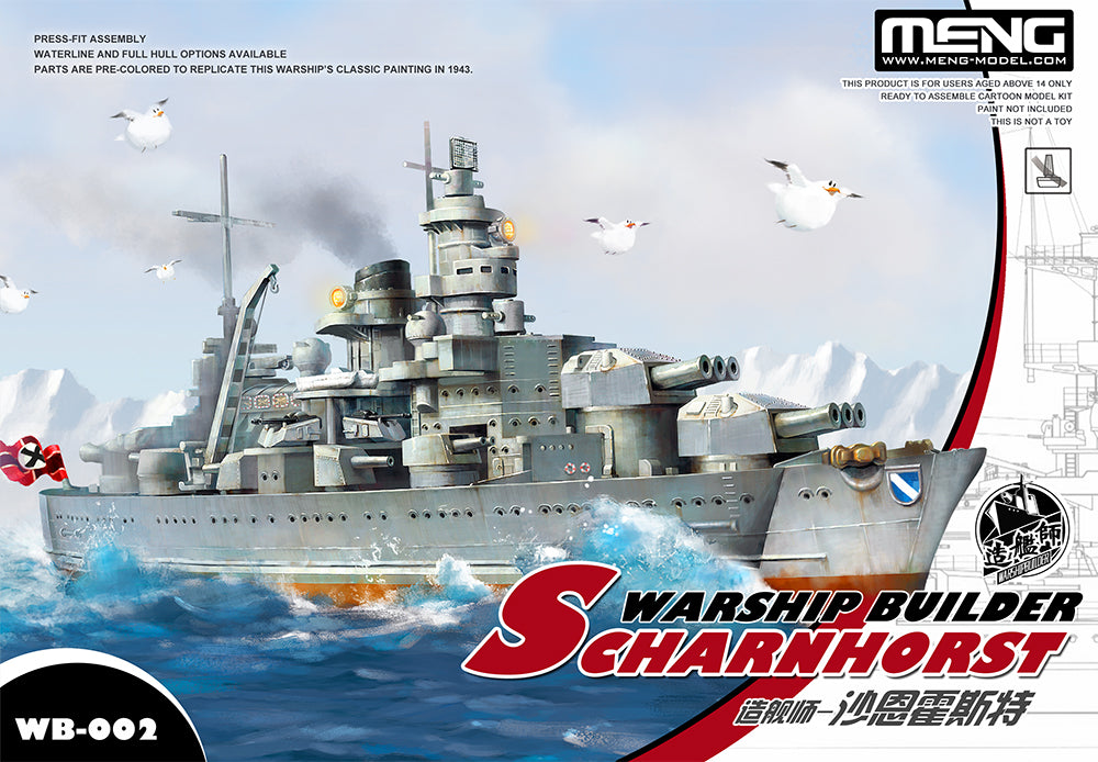 Meng Model Warship Builder Scharnhorst Cartoon Ship