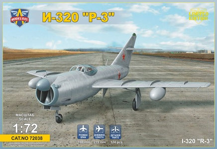 I-320 R-3 Soviet experimental all-weather interceptor Specifications:exclusive kit (no analogues at the market);fully 3D designed, improved assembling;VK-1 jet engine included;1 camouflage scheme (USSR, during tests);adhesive masks;external fuel tanks;