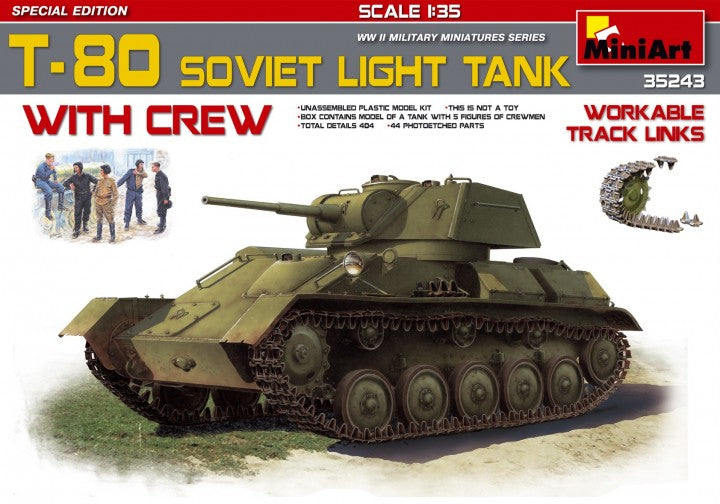 Miniart 1:35 - T-80 Soviet Light Tank with Crew