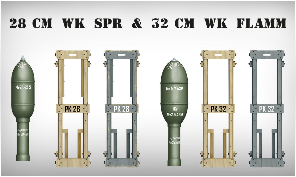 GERMAN ROCKET LAUNCHER with 28cm WK Spr & 32cm WK Flamm