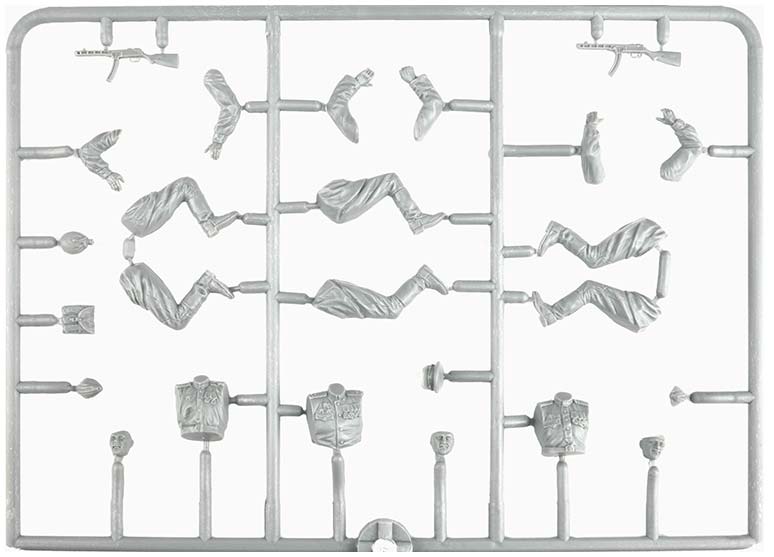 SOVIET JEEP CREW. SPECIAL EDITION Unassembled Plastic Model Kit contains five Figures and Weapons