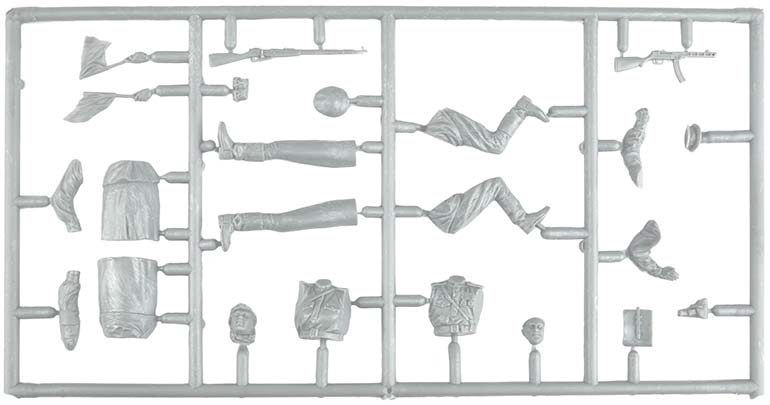 SOVIET JEEP CREW. SPECIAL EDITION Unassembled Plastic Model Kit contains five Figures and Weapons