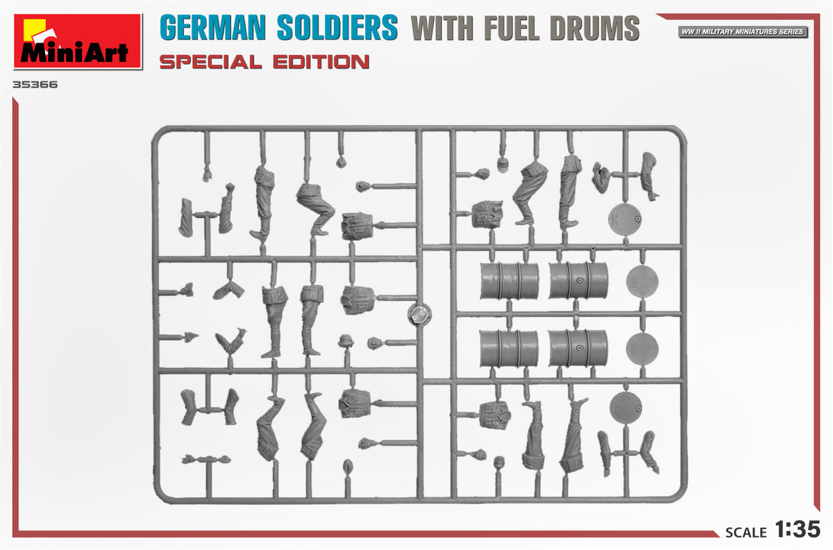 GERMAN SOLDIERS WITH FUEL DRUMS. SPECIAL EDITION