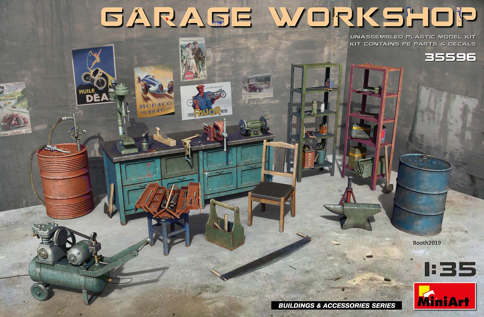 Miniart 1:35 - Garage Workshop Set - 35596 