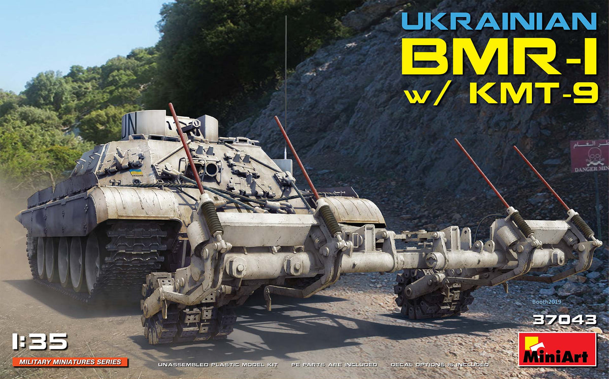 Ukrainian BMR-1 with KMT-9 HIGHLY DETAILED MODELALL HATCHES CAN BE POSED OPEN OR CLOSEDWORKABLE RMSh TRACKSPHOTO-ETCHED PARTS INCLUDEDCLEAR PARTS INCLUDEDDECALS SHEET FOR 4 VARIANTS